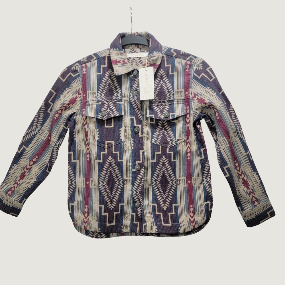 Shyanne Girls Southwestern Aztec Print Button Front Jacket Fuchsia Small NEW